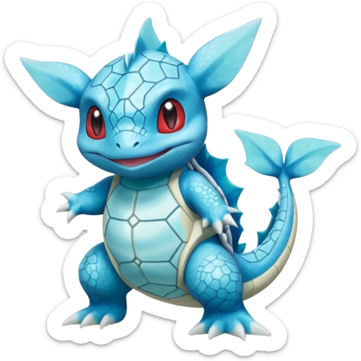 Icy Snowy frost flaky Squirtle-Vaporeon-Salamence-Grovyle-creature (full body) sticker