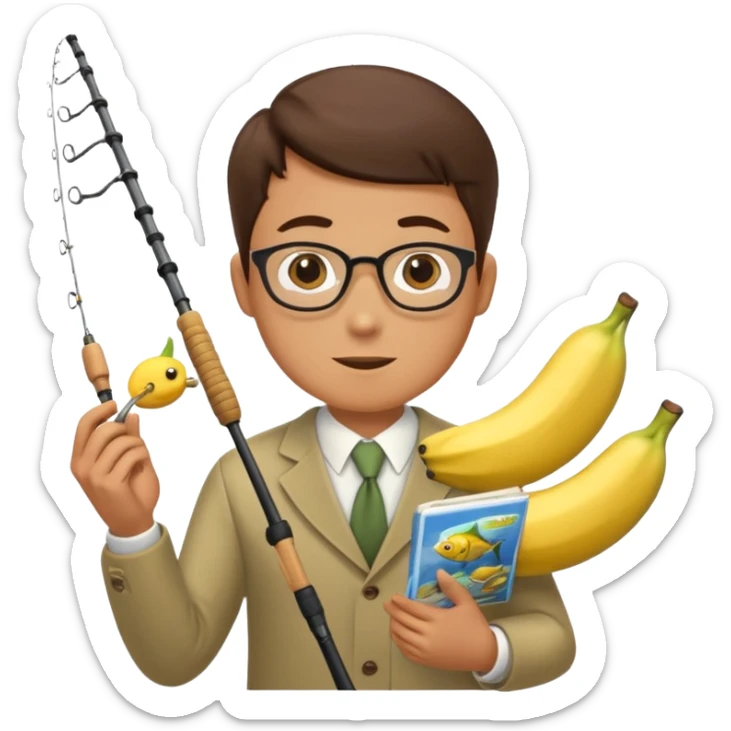 Make accountant loves fishing bananas movies and comics sticker