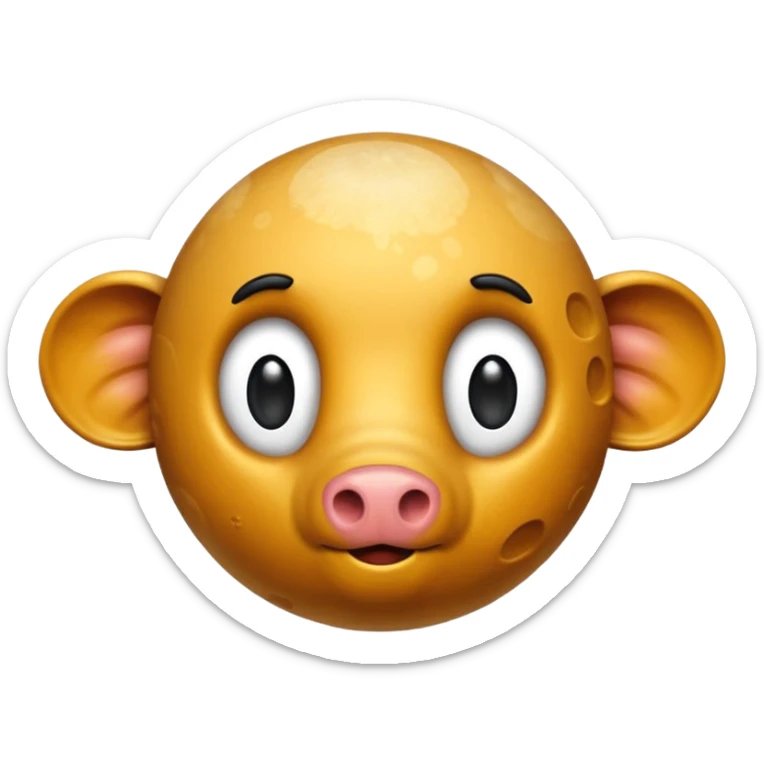 Planeta Saturno con cabeza de vaca sticker