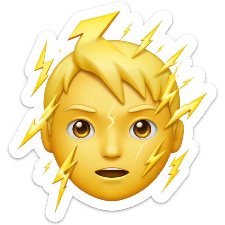 Lightning face emoji sticker