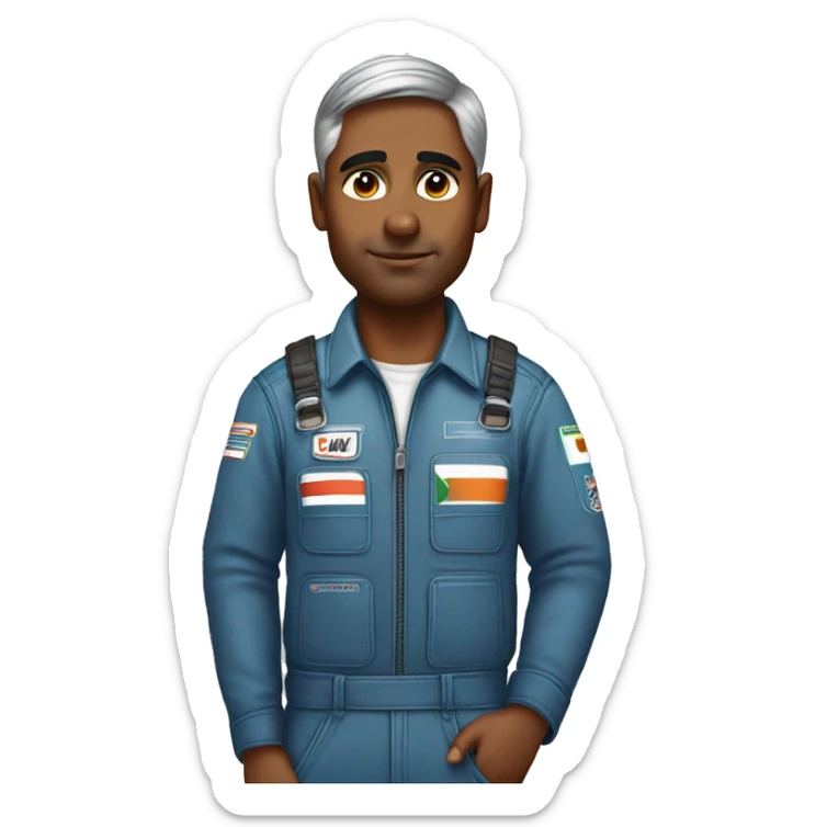 Indian with little hair in mclaren F1 overalls sticker