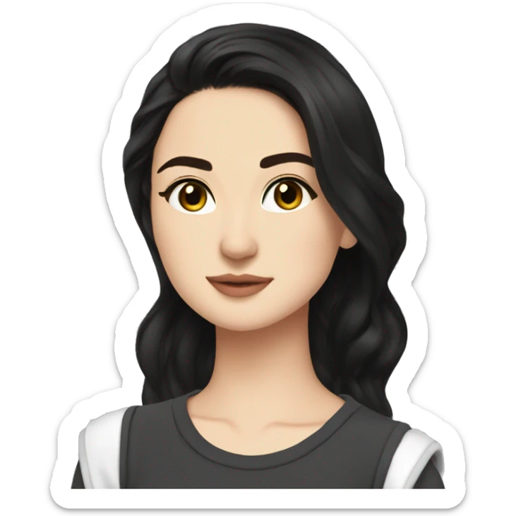 Hania amir, teen, full body, aesthetic, well detailed, black hair sticker