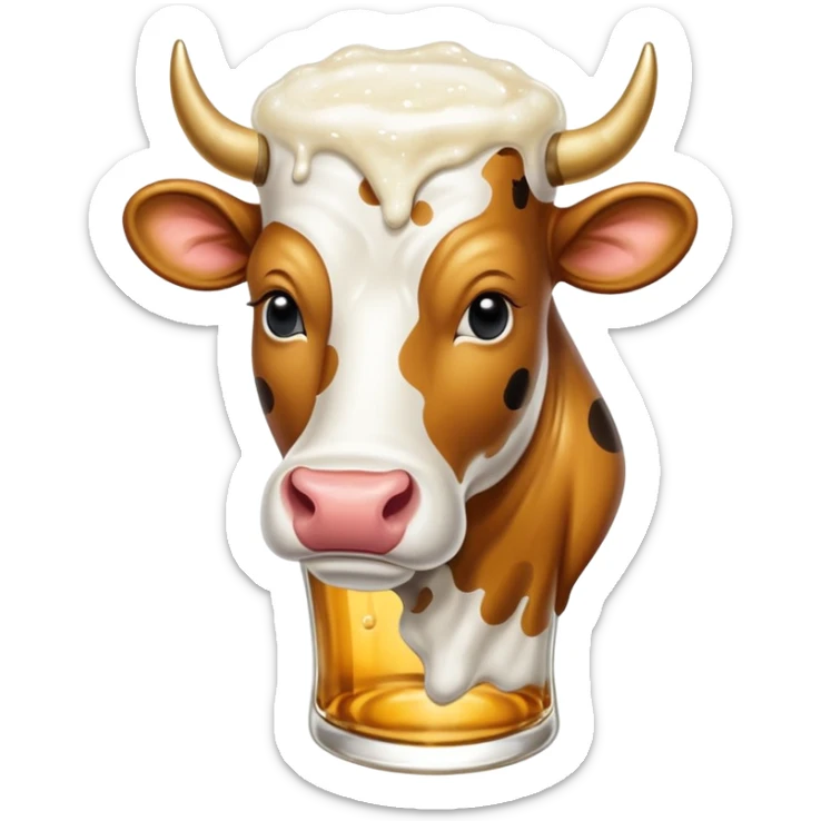 pint glass of New Glarus Spotted Cow beer with foamy head and cow icon sticker