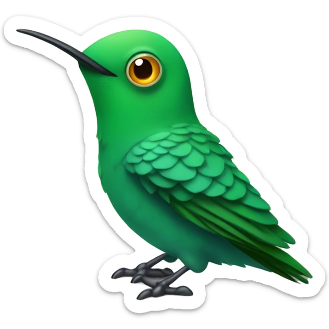 emoji de un colibrí en su nido con los ojos cerrados  sticker