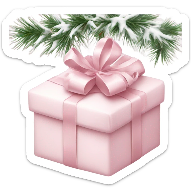 Light pink Christmas gifts under a white Christmas tree  sticker