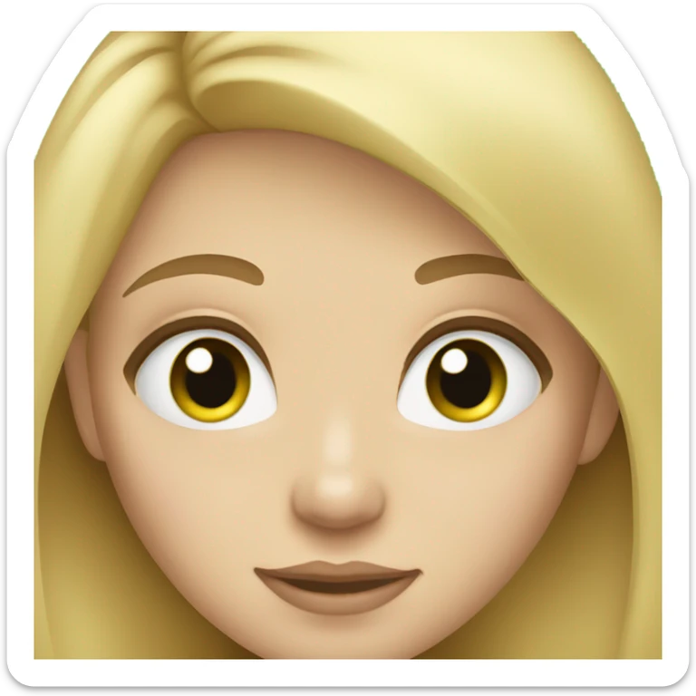 Blonde girl with light skin and green eyes sticker