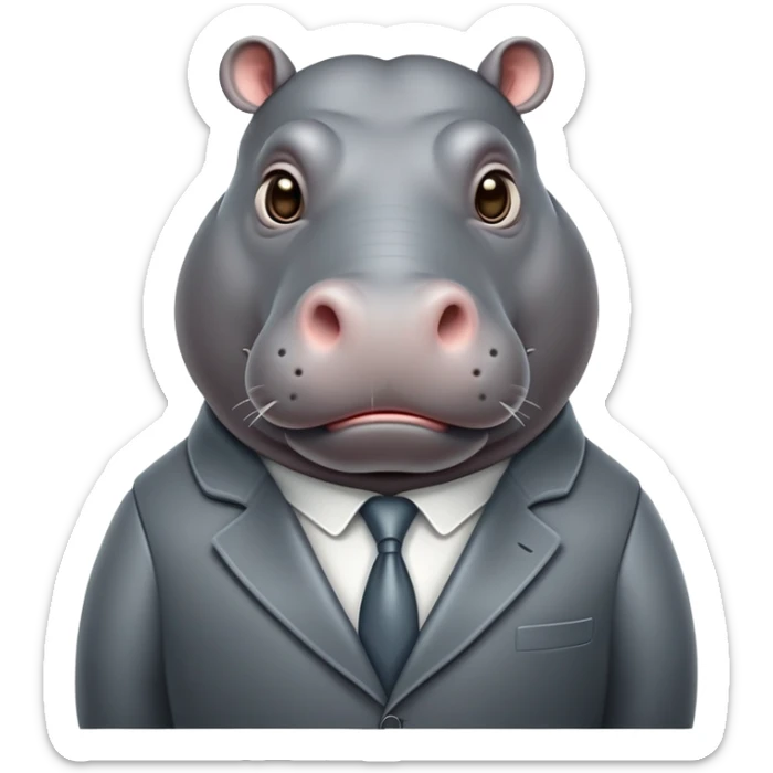 cinematic-noble-hippo-portrait-emoji,-poised-and-regal,-with-a-massive,-robust-build-and-a-smooth,-well-groomed-slate-gray-hide,-deep-set-soulful-eyes,-simplified-yet-sharp-and-sophisticated-features,-highly-detailed,-glowing-with-a-soft sticker