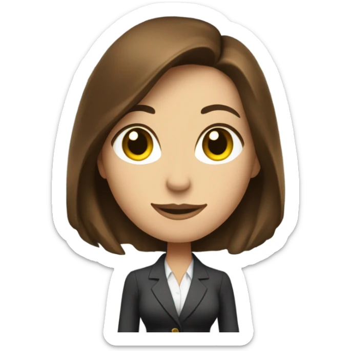 Hot woman banker with brown hair counting money sticker