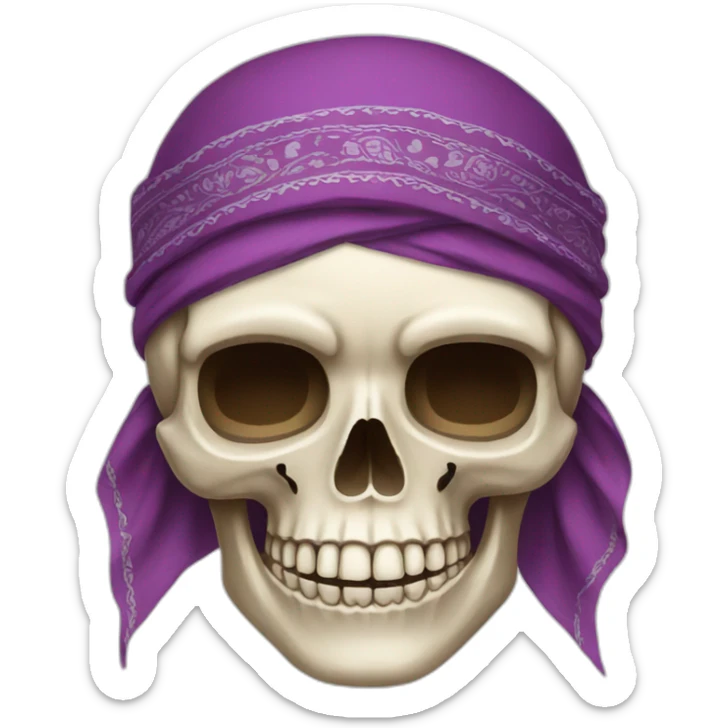 Skull with bandana sticker