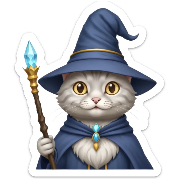 A cat wizrard sticker