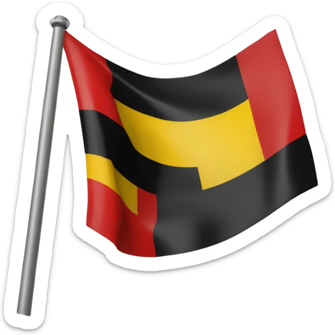 Belgium flag (flag is in 3 equals parts, one red, one yellow and one black, no other color, placed vertically) sticker