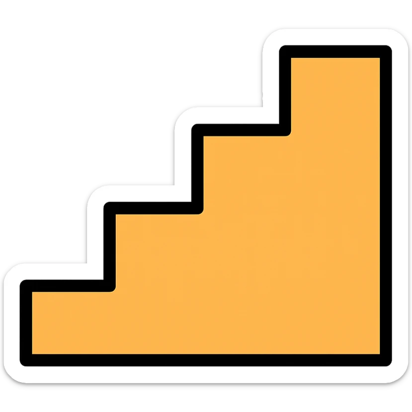 stairs, color outline icon style, lineal color icon with black outlines sticker