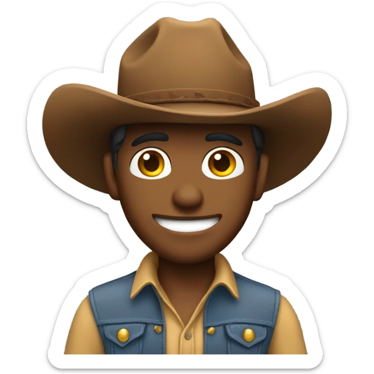 The regular cowboy emoji but with a brown skin not gold sticker