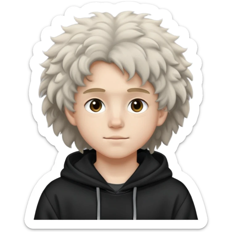 One who wear a black hoodie flufy hear and 14 years old sticker