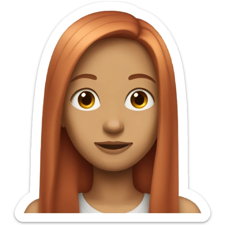 light red long straight hair sticker