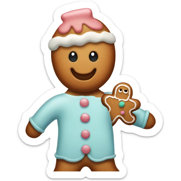 Pastel gingerbread man sticker