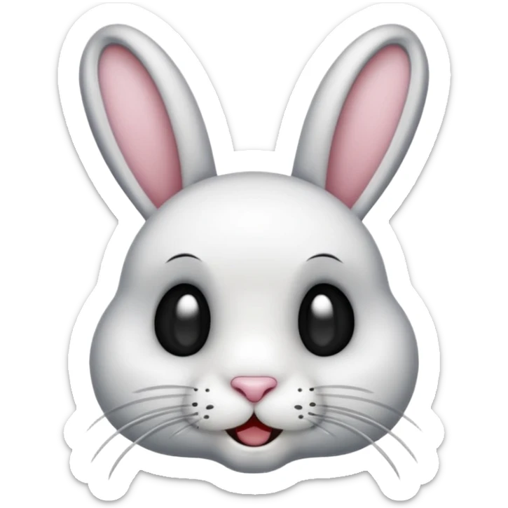 emoji d'une tête de lapin squelette noire qui dit bonjour de la main sticker