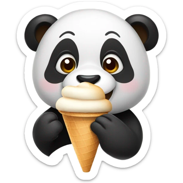 Panda eating ice cream sticker