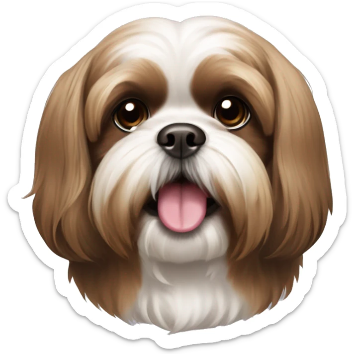 a brown shih tzu dog without sticking his tongue out sticker
