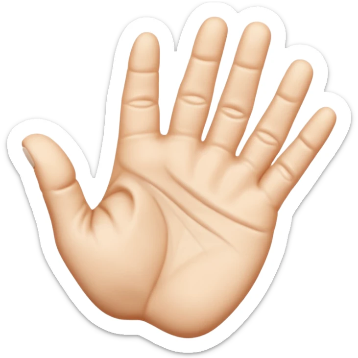 Crea un emoji que sea este ✋️ pero de cabeza, osea invertido, dale una vuelta de 90 grados  sticker