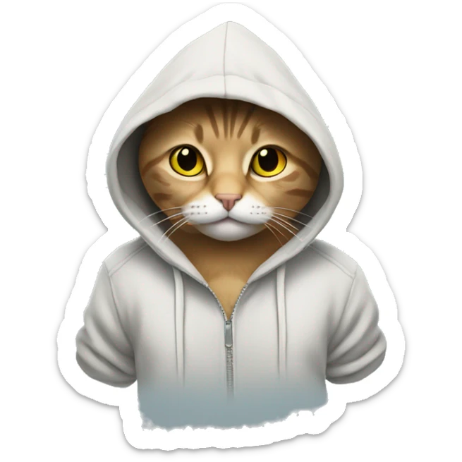 Cat wearing hoodie  sticker