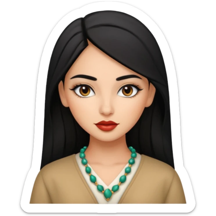 Une fille algérienne ou marocaine cheveux lisse trop belle vêtements stylés et des maquillages trop magnifique sticker