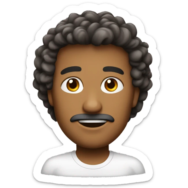 Homem, pela clara, cabelo castanho, olhos castanhos, cabelo de topete, sorrindo. sticker