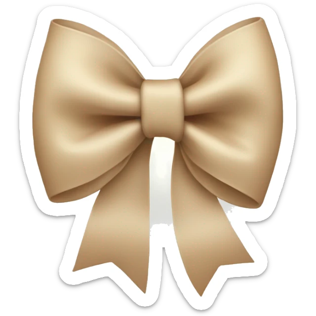 beige bow sticker
