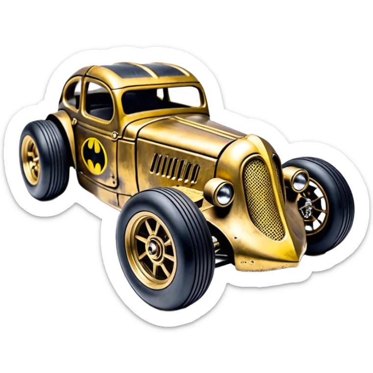 1:10 off-road lcg Basher Batman’s 1934 blackened tarnished C-3PO hotrod ford jaguar rc car (extra wide tires with fenders) sticker