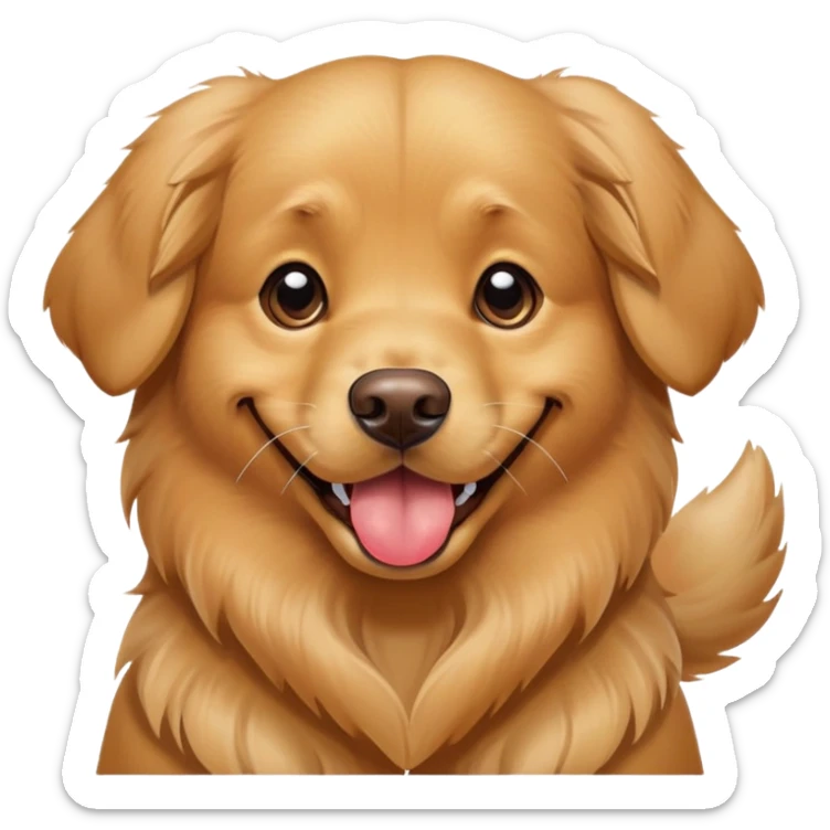 golden retriever with a bow on his head and his tongue sticking out sticker