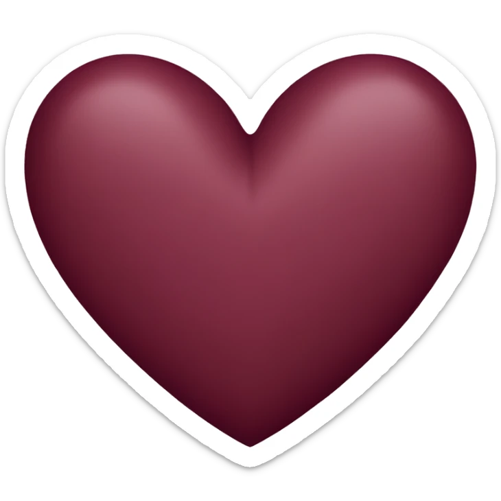 burgundy heart sticker