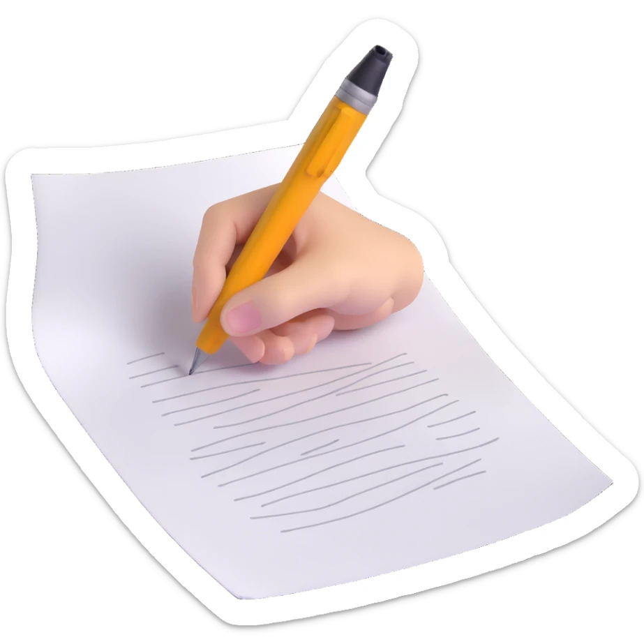 A hand furiously scribbling on a piece of paper with a pen or pencil. The paper is messy with random lines and doodles sticker