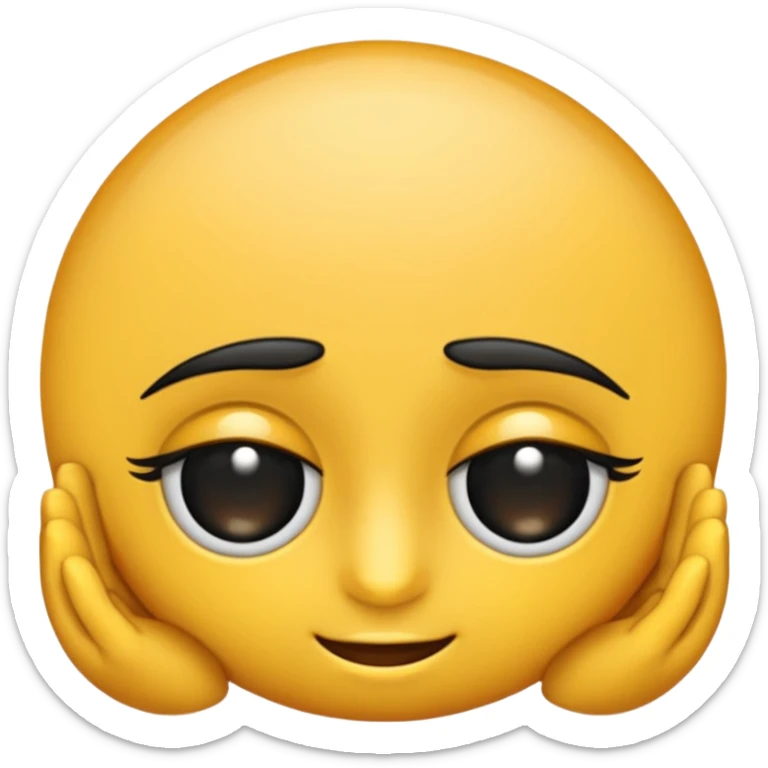 Un emoji de dos ojos grandes y expresivos, con pupilas negras y un ligero brillo. El estilo debe ser simple y limpio, con un contorno suave. El fondo es transparente sticker