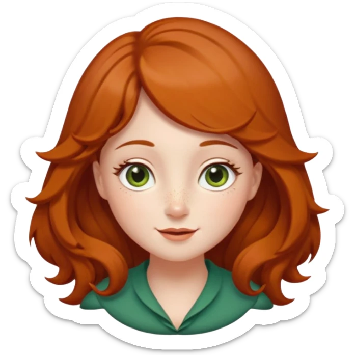 Un petit sapin vert sylvestre, féminin, regard malicieux, tâches de rousseurs délicates, joues roses. Yeux de biche brillants en forme amande, yeux couleur ambre, tronc couleur acajou. Sapin en mouvement, incurvé pour un effet vivant. Style meoji. sticker