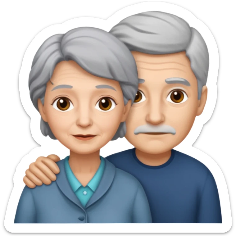 lo mismo que estas haciendo solo coloca alado de la abuela un hombre joven  sticker