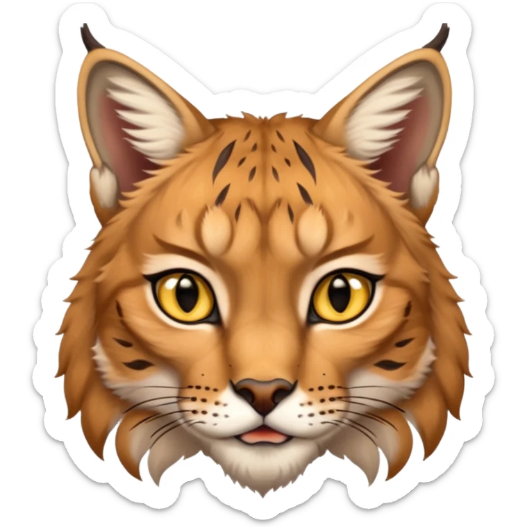 A high-resolution photo-realistic digital illustration of a majestic lynx, chest upward A high-resolution, photo-realistic digital illustration of a majestic young Eurasian lynx, shown from the shoulder upwards with markings sticker