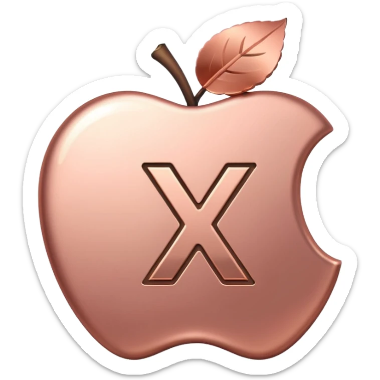 yuan sign symbol in rose gold color, apple emoji style, no text sticker