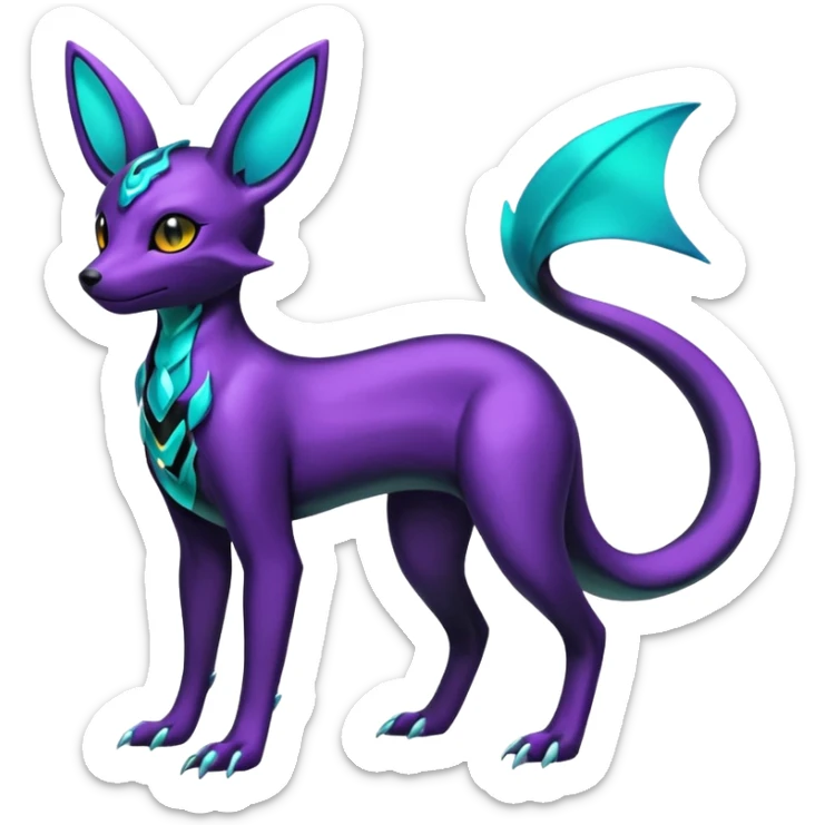Shiny Aural Umbreon-Amaura-Salandit-Fakémon-fusion (full body) sticker