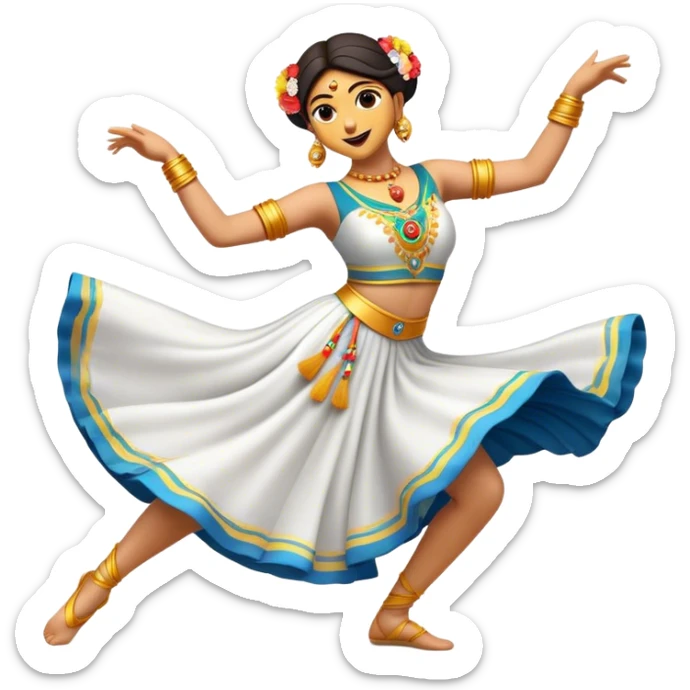 Cinematic Realistic Sirtaki Dance Pop Culture Emoji, showcasing energetic traditional dance movements rendered with dynamic, rhythmic lighting and expressive detail. sticker