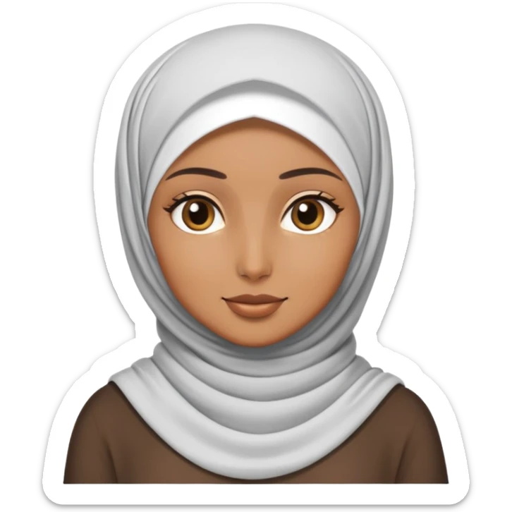 girly hijabi girl with bronzed skin skinny  sticker