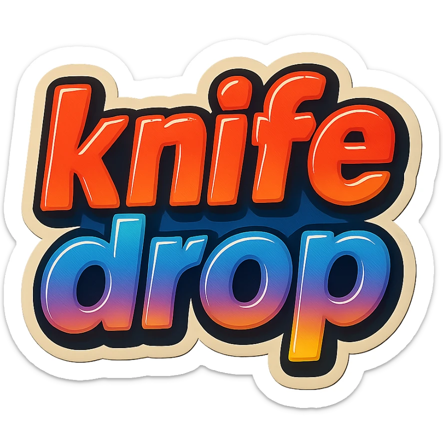 a logo, resembling that of a video tube site, for the text: "knife drop" sticker