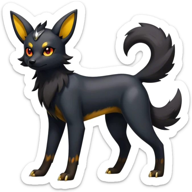 Shiny Cool Edgy Umbreon-Houndour-Zorua-hybrid-fusion full body sticker