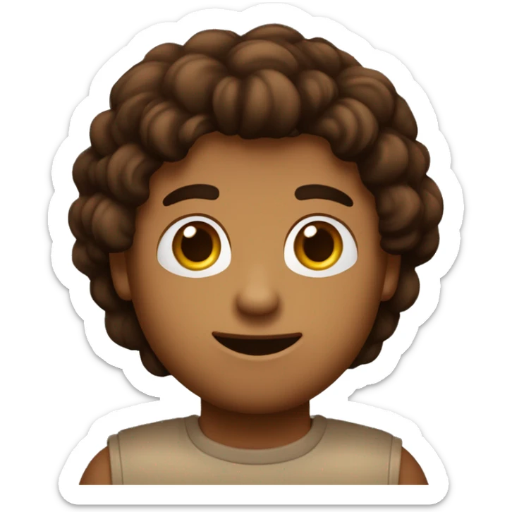 Chico con pelo marron y pelo castaño que tenga un buzo negro y ojos marrones sticker