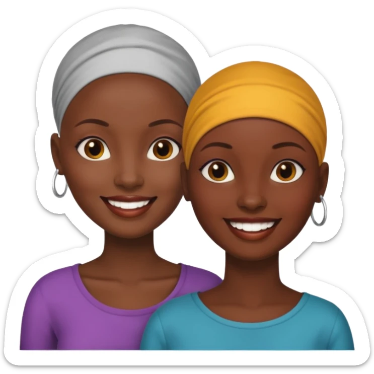Ma meilleur amie africaine et moi (femme) africaine tous deux cheveux rasé sticker