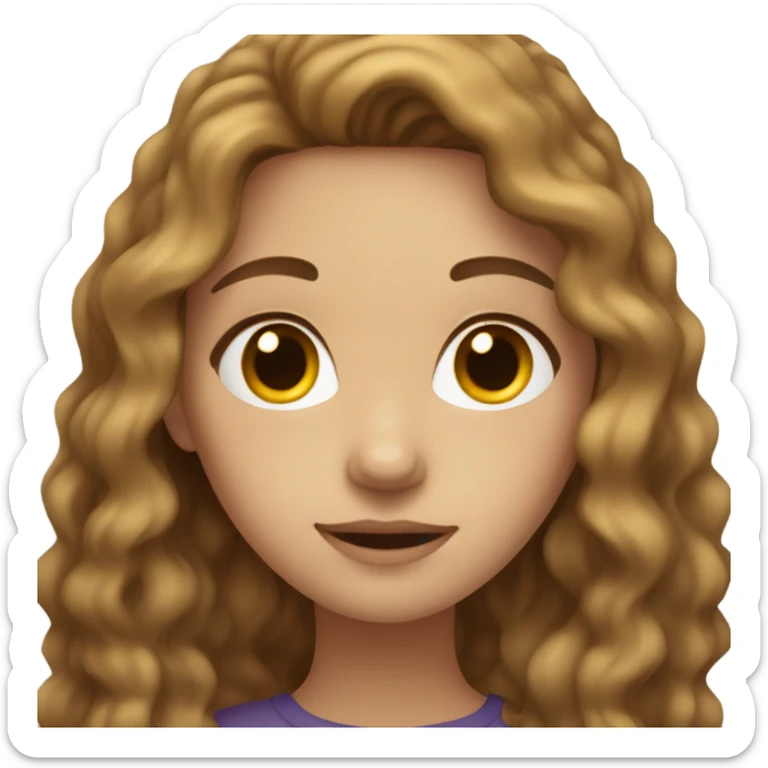 girl with light brown wavy hair and dark brown eyes sticker