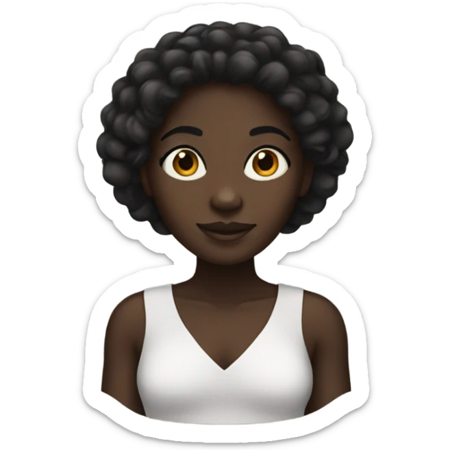 black skin girl sticker