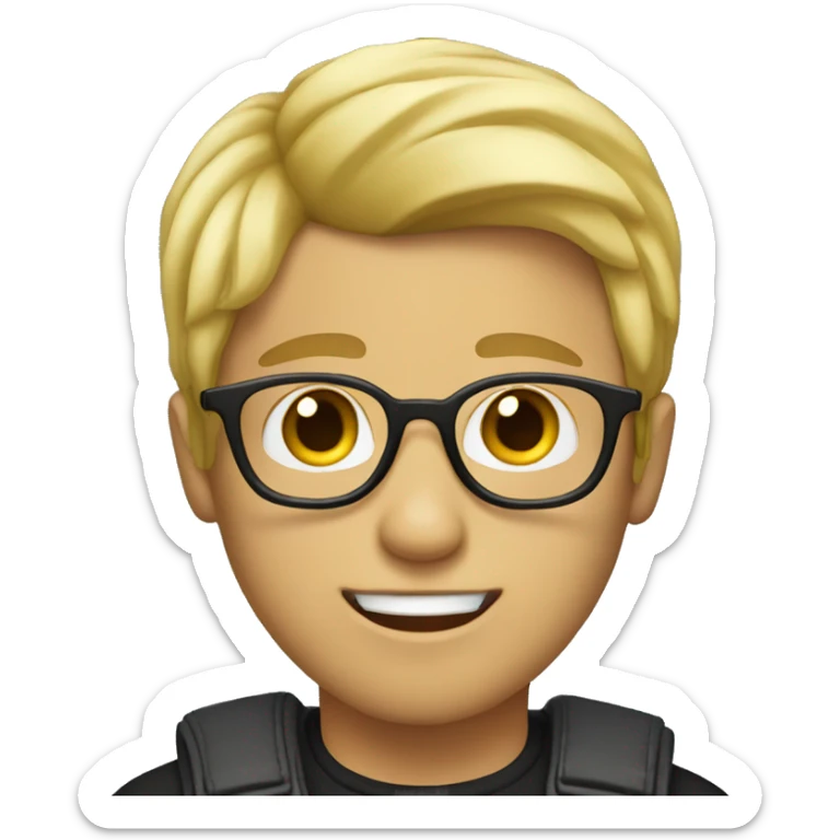 boy with blonde hair and glasses with hair a little long sticker