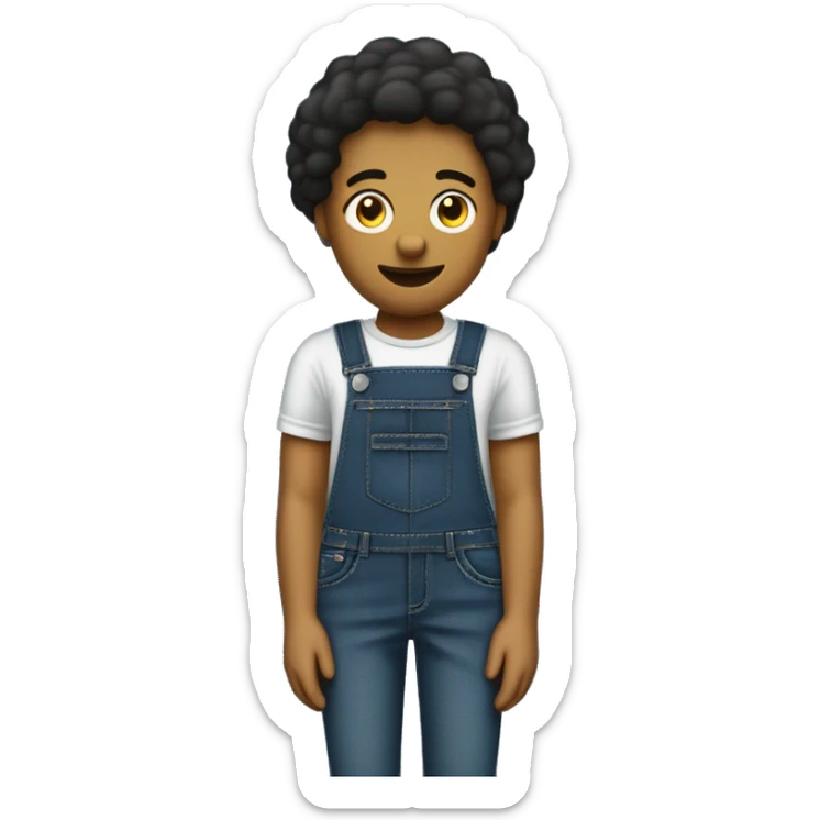 salopette. Il ne doit pas y avoir d'humain ni d'animal. Juste un vêtement. Un salopette est composée de bretelles et d'un pantalon jeans.  sticker