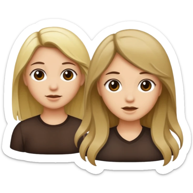 bestiess one with dark brown hair and one with dirty blonde hair sticker