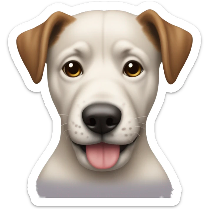 Perro recién salido de la peluquería con un cartes que ponga "Ya estoy listo" sticker